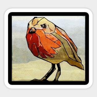 Simple Modern Digital Pop Art Bird in Red Sticker